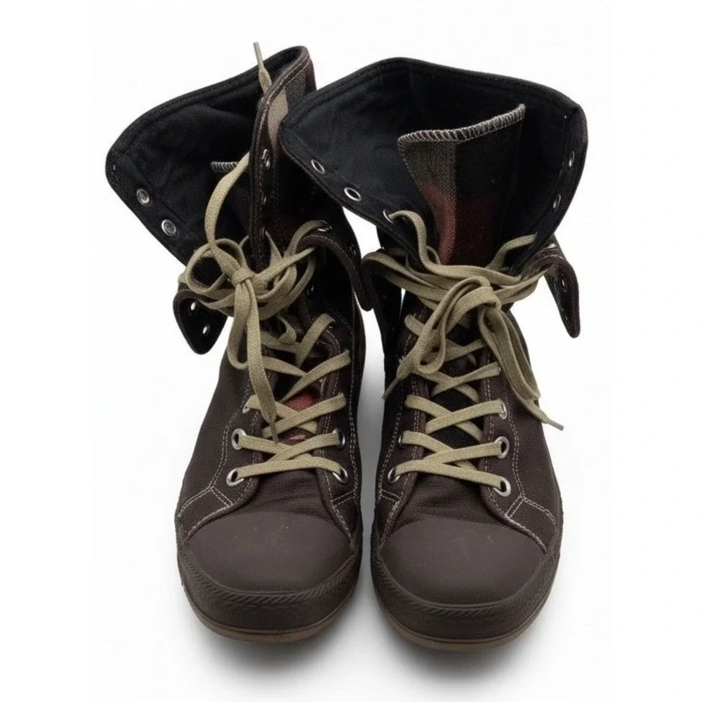Woolrich Leather Lace-Up Combat Boots Men's 10.5 Women's 12 Brown